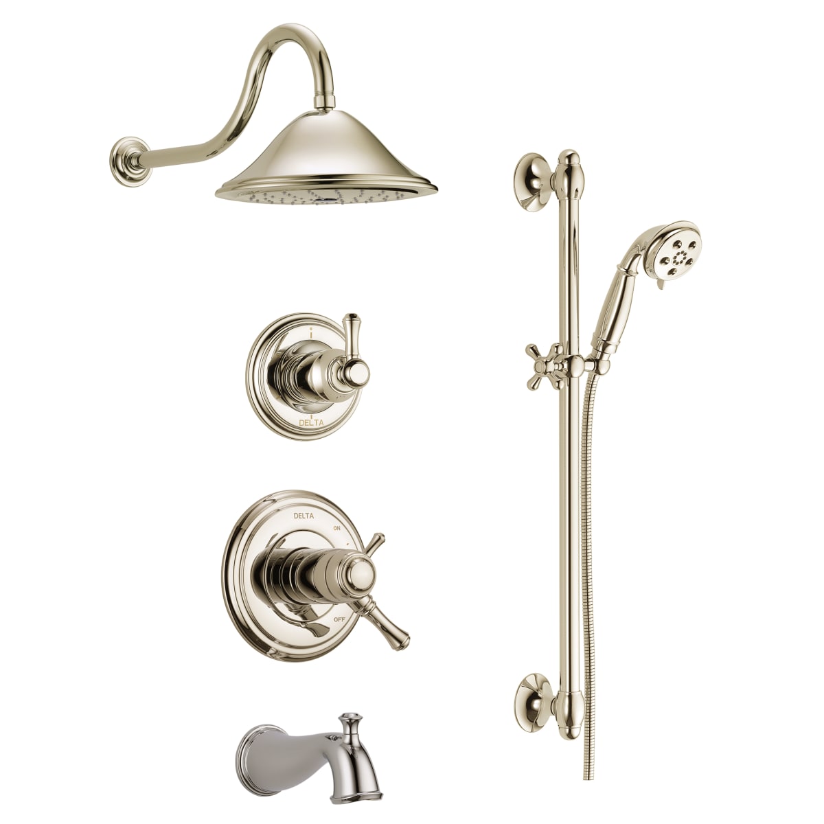 Delta Dss Cassidy 17t04 Chrome Tempassure 17t Series Thermostatic Delta Dss Cassidy 17t04 Chrome Tempassure 17t Series Thermostatic Tub And Shower System With Volume Control Head Hand Slide Bar