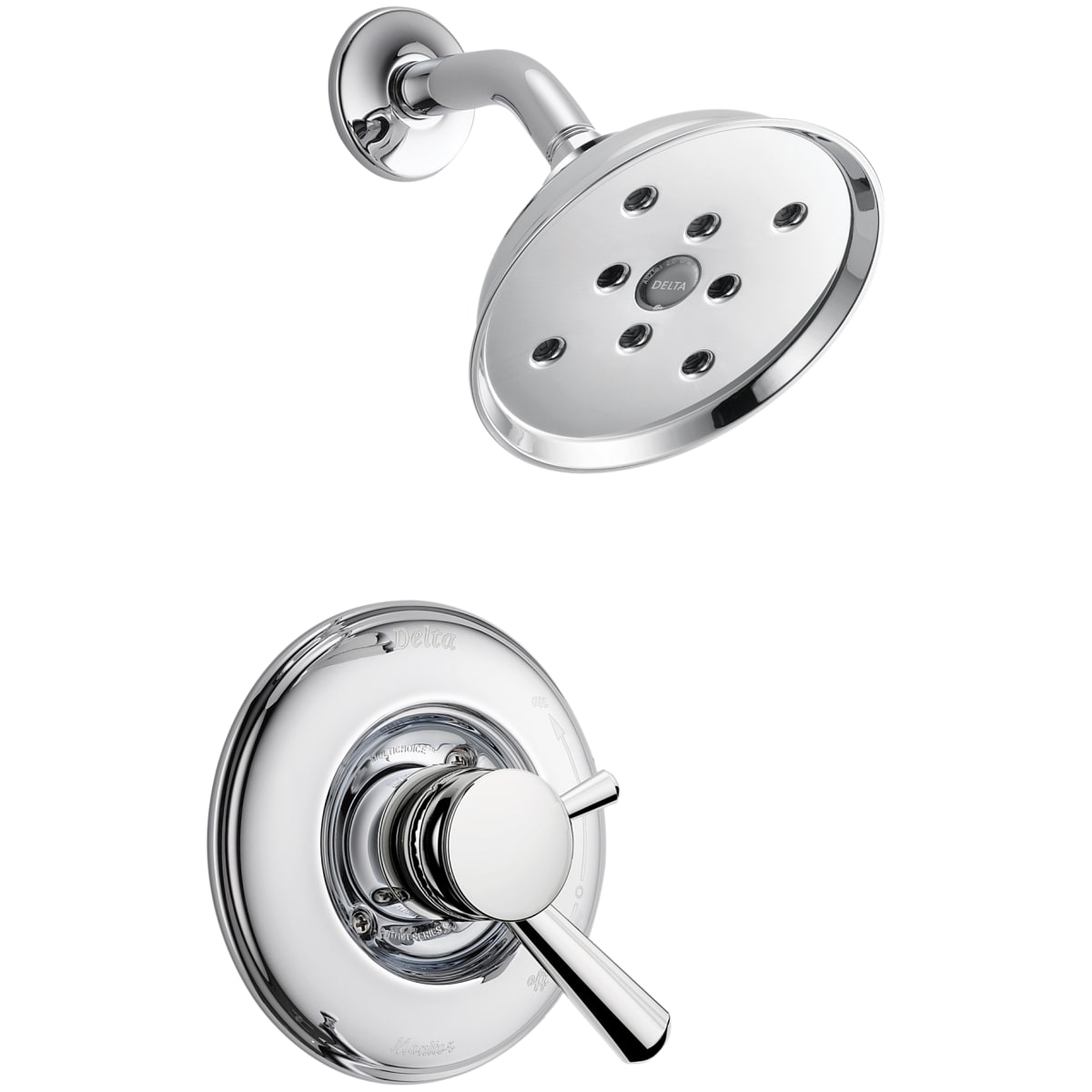 Delta T17293 Chrome Linden Monitor 17 Series Dual Function Pressure Balanced Shower Only With Integrated Volume Control Less Rough In Valve Faucet Com