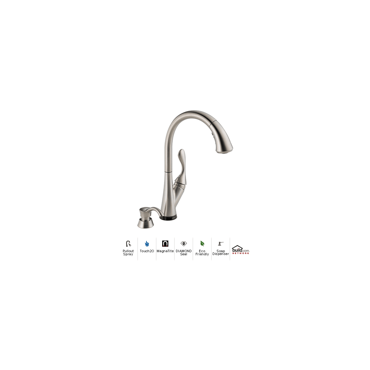 Delta 19922tsssddst Brilliance Stainless Ashton Pullout Spray Touch Kitchen Faucet With Touch2o Magnatite Docking And Diamond Seal Technologies Includes Soap Dispenser Faucet Com