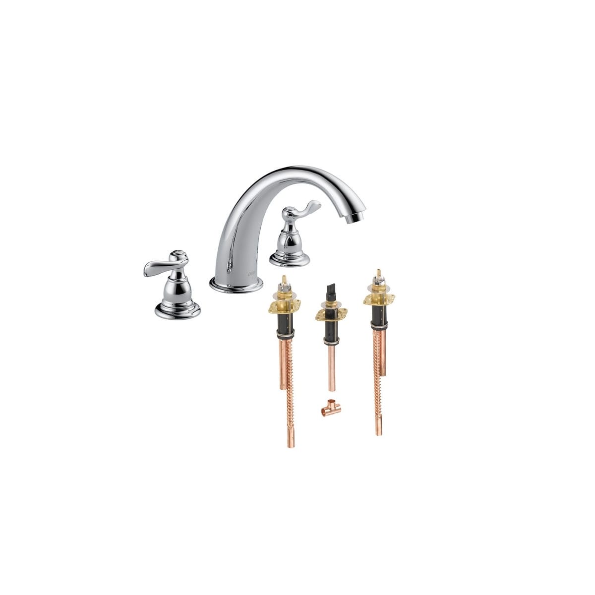 Delta Bt2796 R2707 Chrome Windemere Deck Mounted Roman Tub Filler