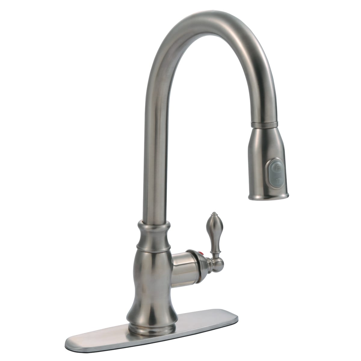 Design House 525865 Satin Nickel Single Handle Kitchen Faucet With