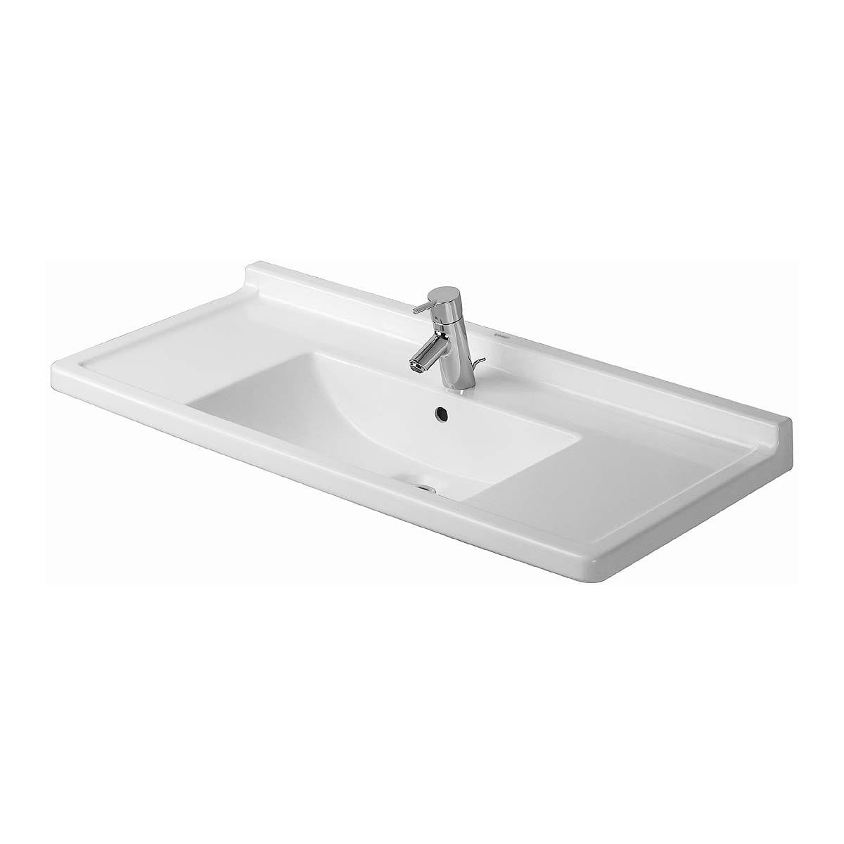Duravit 0304100030 White Starck 3 42 Ceramic Vanity Top With Backsplash Faucet Com