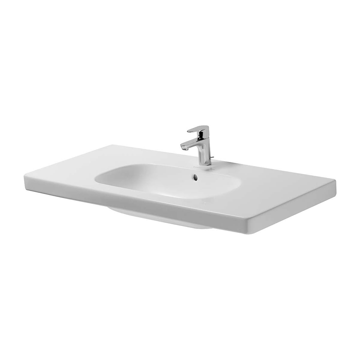 Duravit 03421000002 White / Glazed Underside D-Code 42" Ceramic Vanity Top With 1 Faucet Hole - Faucetdirect.com