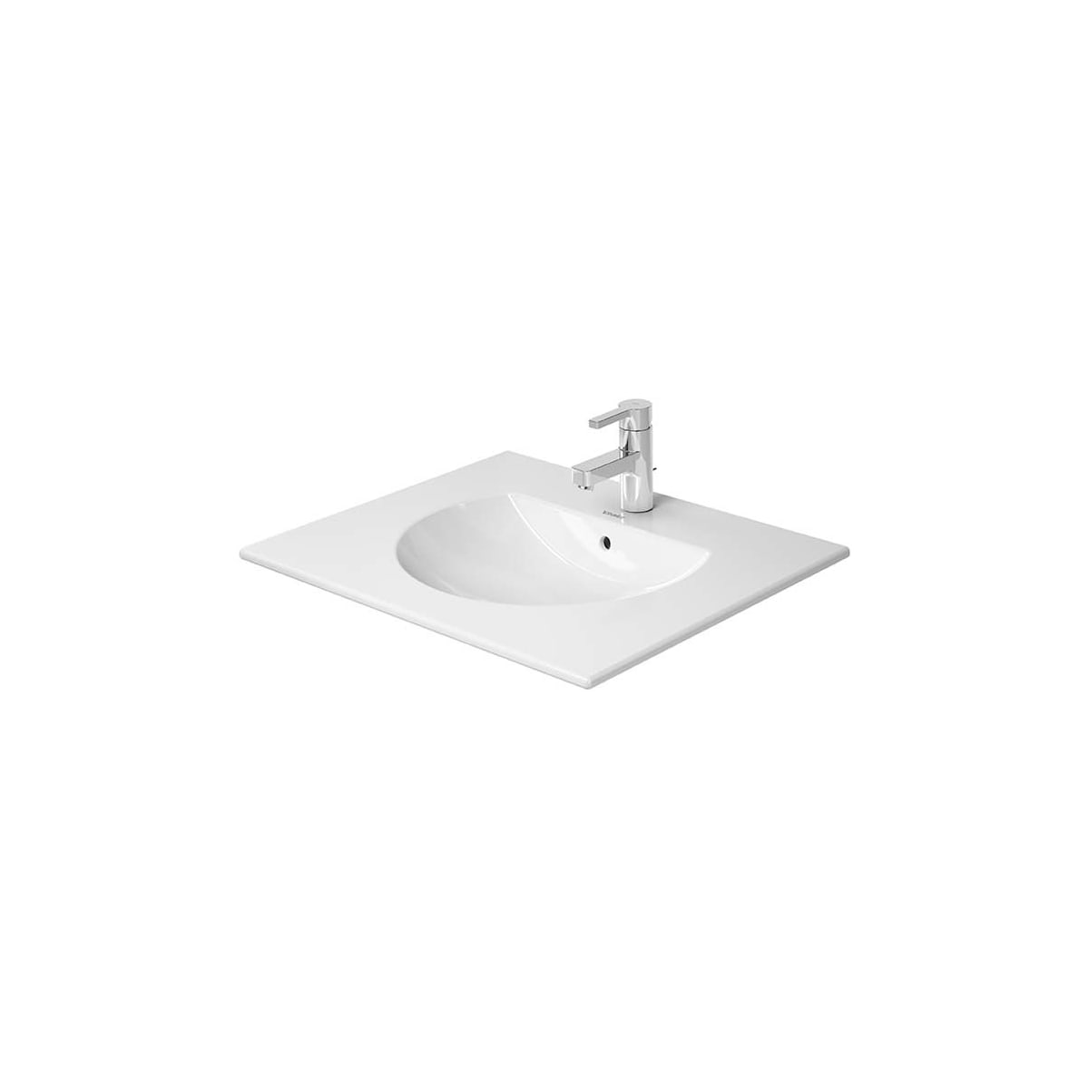 Duravit 0499630000 White Darling New 25 Ceramic Vanity Top With 1 Faucet Hole Faucet Com