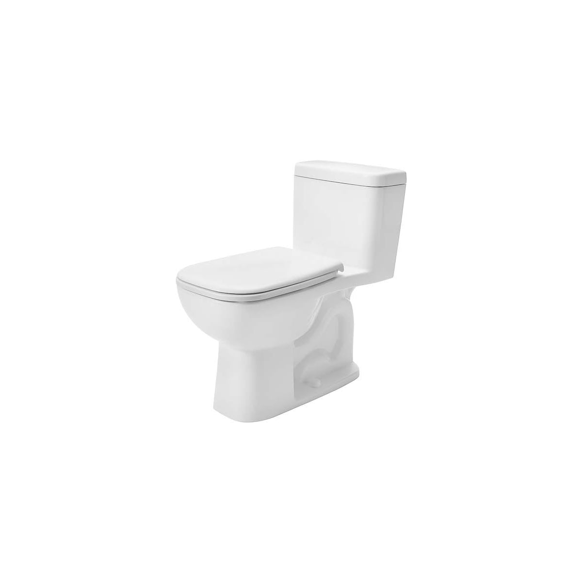 Duravit D4005900 White D-Code 1.28 GPF One Piece Elongated Chair Height  Toilet with Right Hand Lever Seat Included