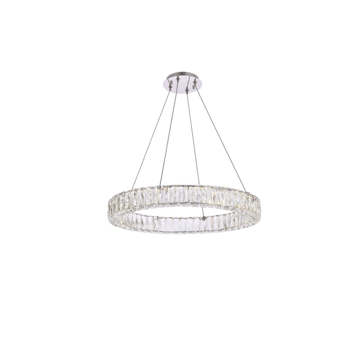Elegant Lighting 3503D26C Chrome Monroe 26 Wide LED Crystal Ring Chandelier with Clear Crystal Accents LightingDirect