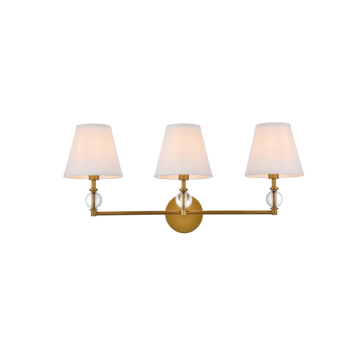 Elegant Lighting LD7023W24BR Brass White Bethany 3 Light 27 Wide Vanity Light LightingDirect
