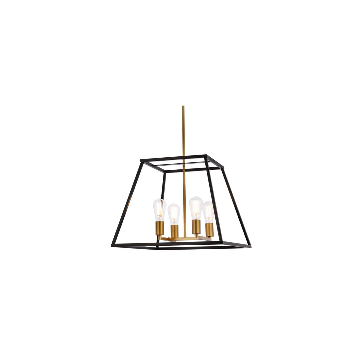 Elegant Lighting LD720D20BRK Black / Brass Declan 4 Light 20