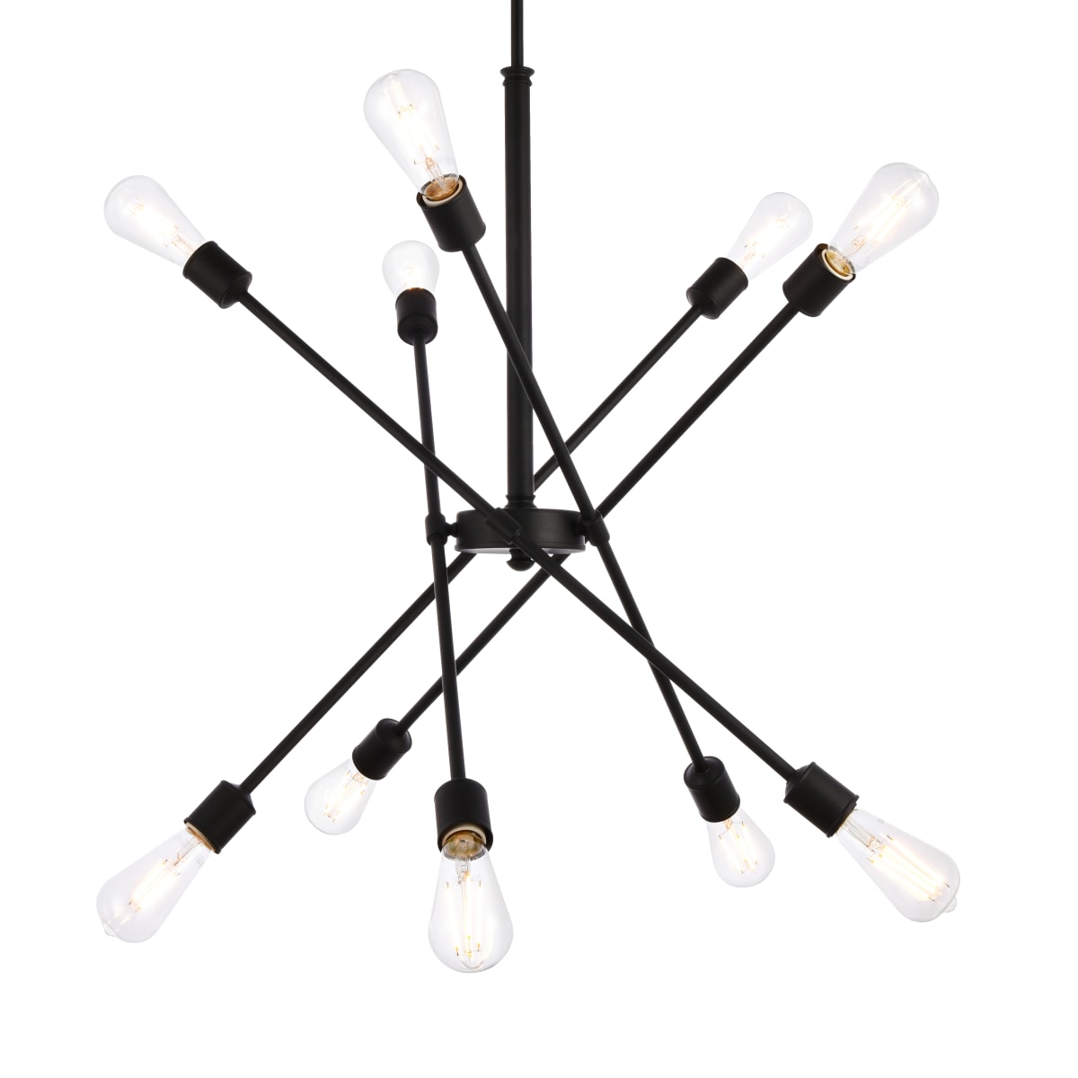 Elegant Lighting LD8003D28BK Black / Brass Axel 10 Light 27