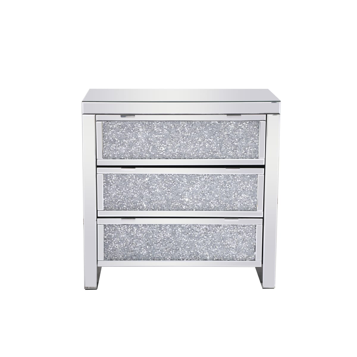 Elegant Lighting Mf92018 Mirrored Modern 16 Inch Wide Mirrored Crystal Three Drawer Dresser Lightingdirect Com