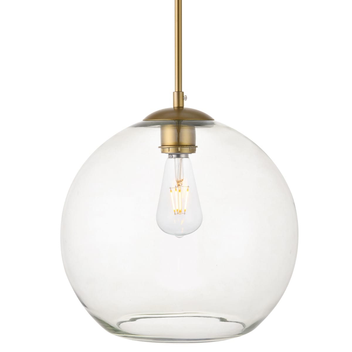 Elegant Lighting Ld2224br Brass Clear, Pendant Lamp Shade Clear Glass 12