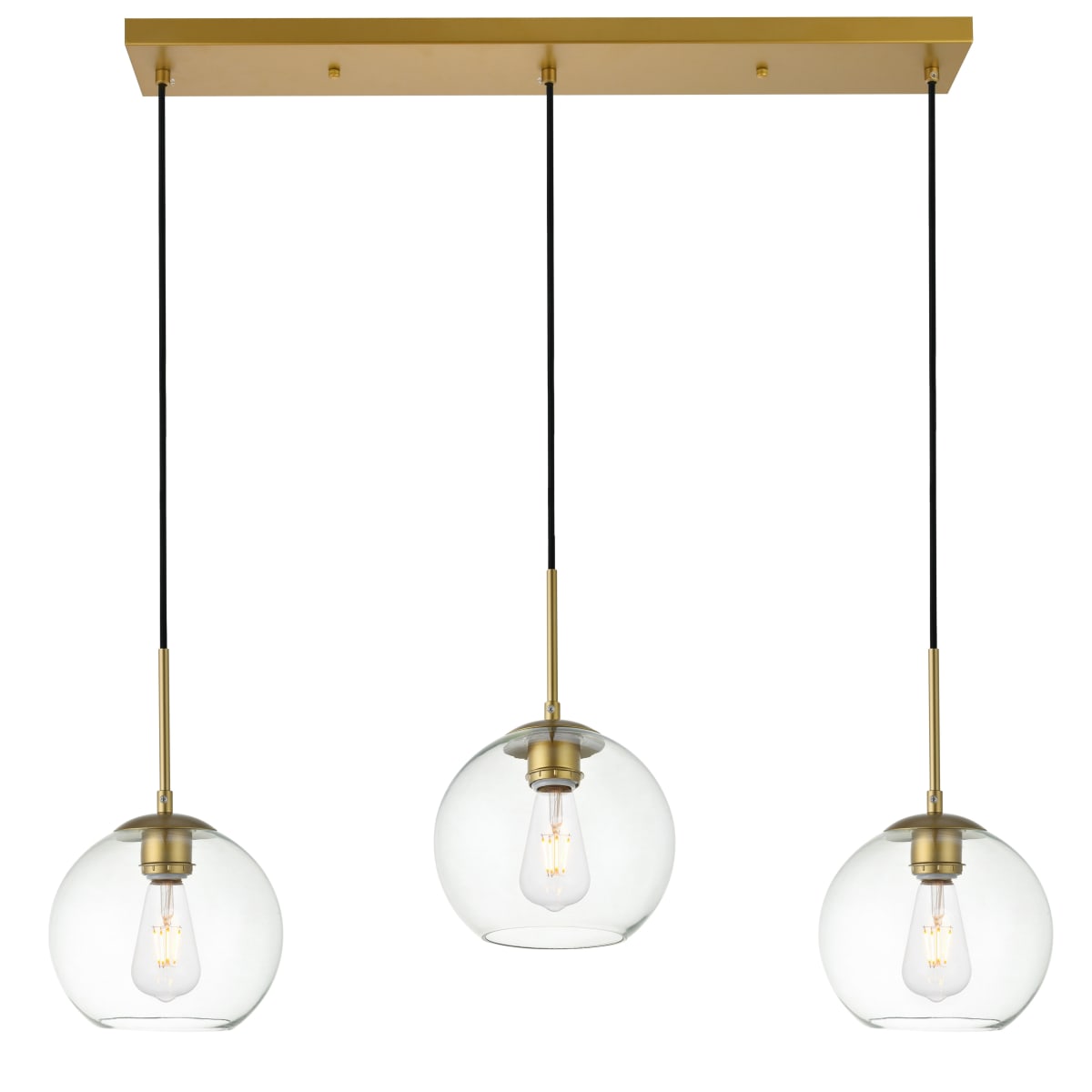 Baxter 3 Light Pendant in Brass Clear LD2236BR