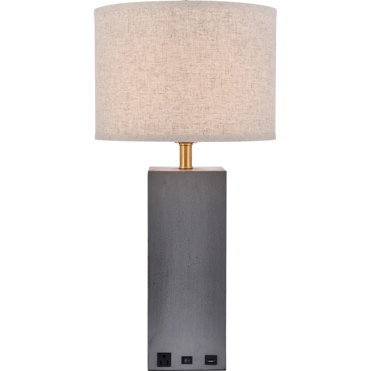 Huisdieren oortelefoon Beheren Elegant Lighting TL3008 Concrete Brio 27" Tall 1 Light Table Lamp with USB  and Power Outlet - LightingDirect.com