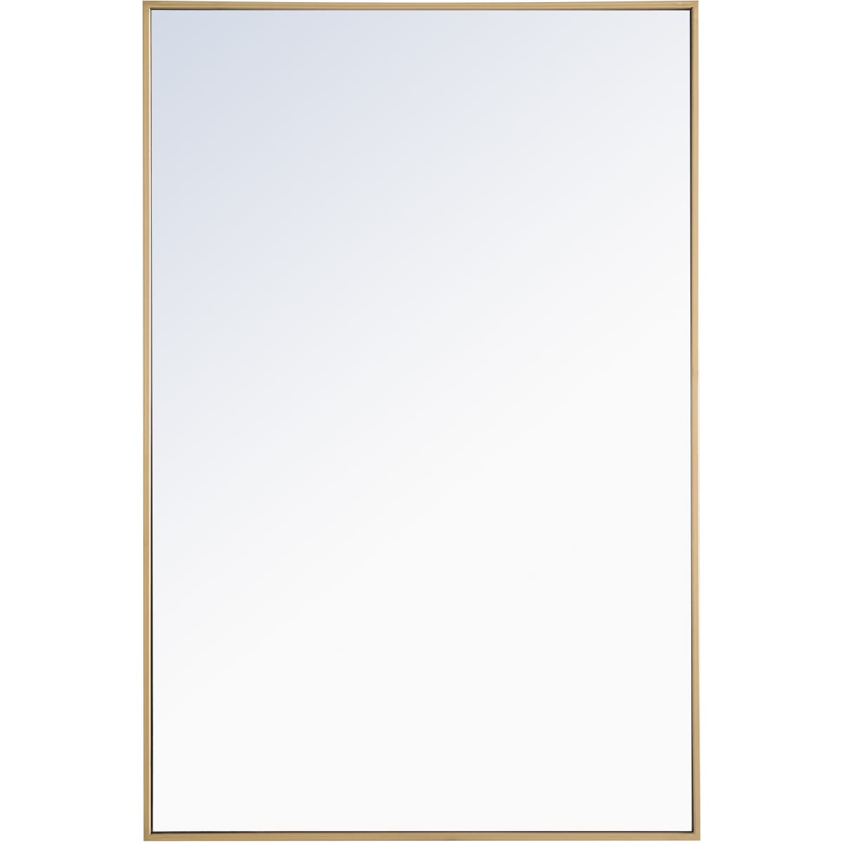 Elegant Decor Eternity 48/" x 36/" Contemporary Metal Frame Mirror in Brass