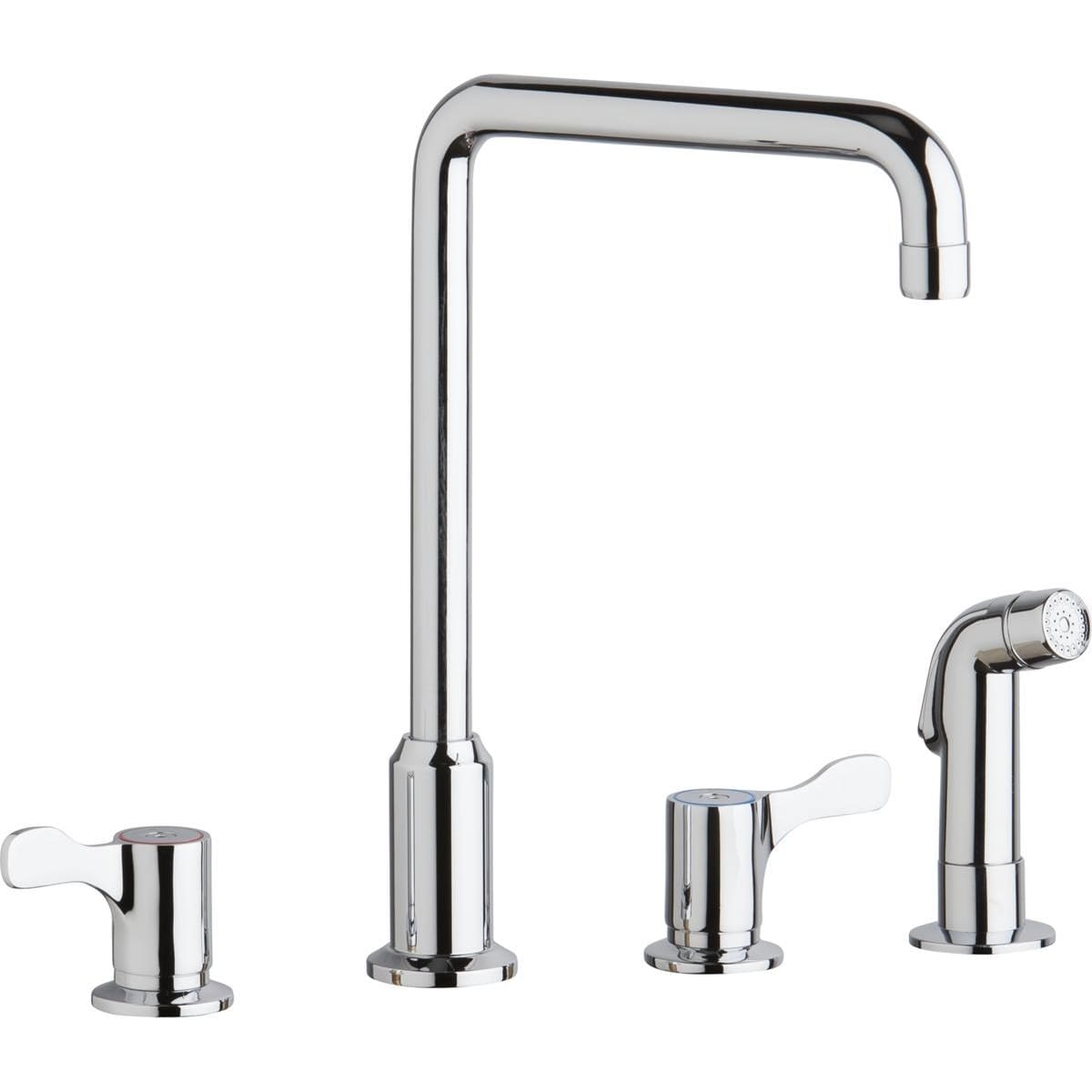 Elkay Lkd2433c Chrome 1 5 Gpm Deck Mounted Kitchen Faucet Includes Side Spray Faucetdirect Com