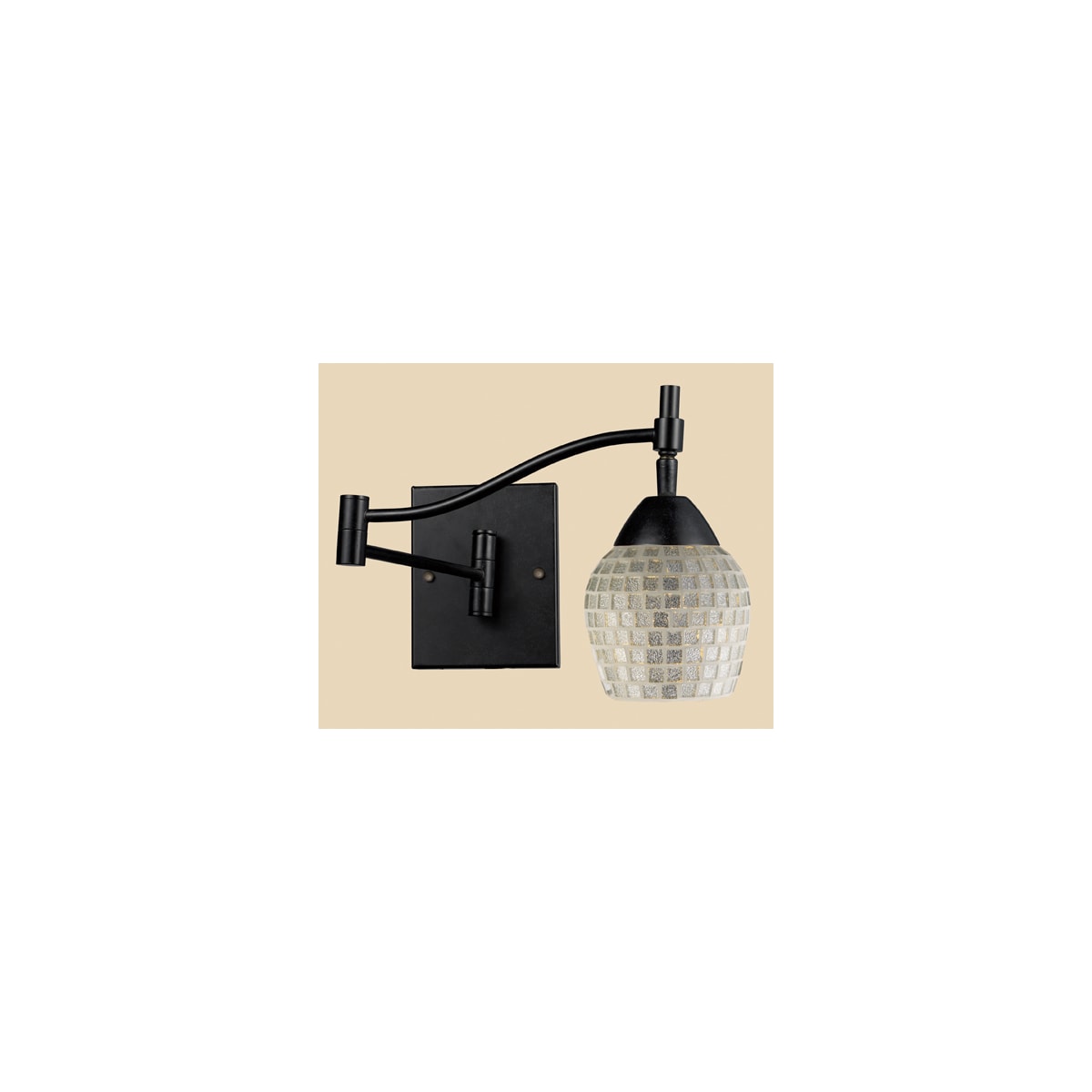 Elk 10151/1DR-CR Celina 1-Light Swing arm Sconce In Dark Rust with Creme Glass 