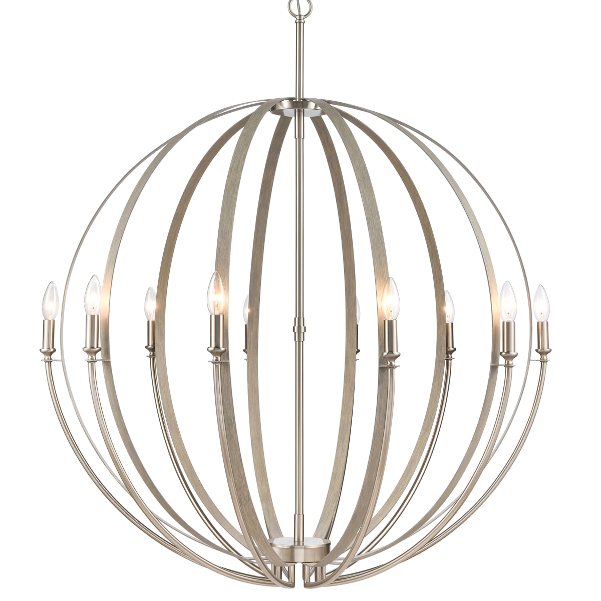 Elk Lighting 81467/10 Beechwood / Satin Nickel Rotunde 10 Elk Lighting 81467/10 Beechwood / Satin Nickel Rotunde 10