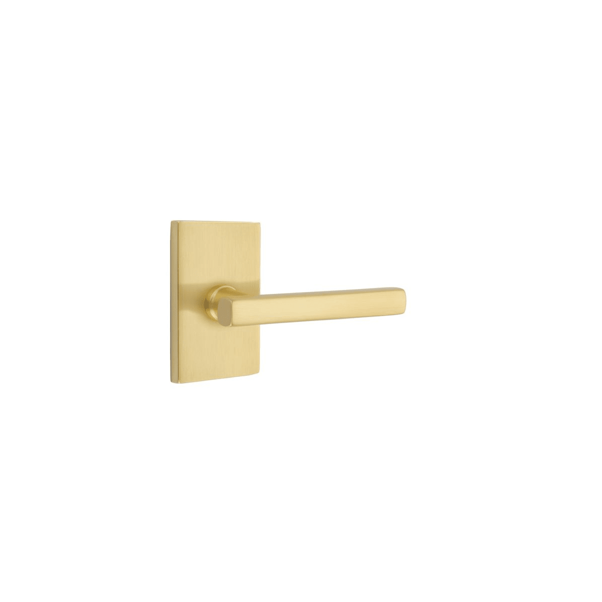 Emtek C520FRLUS4 Satin Brass Freestone Privacy Door Lever Set from the Brass  Modern Collection with CF Mechanism 