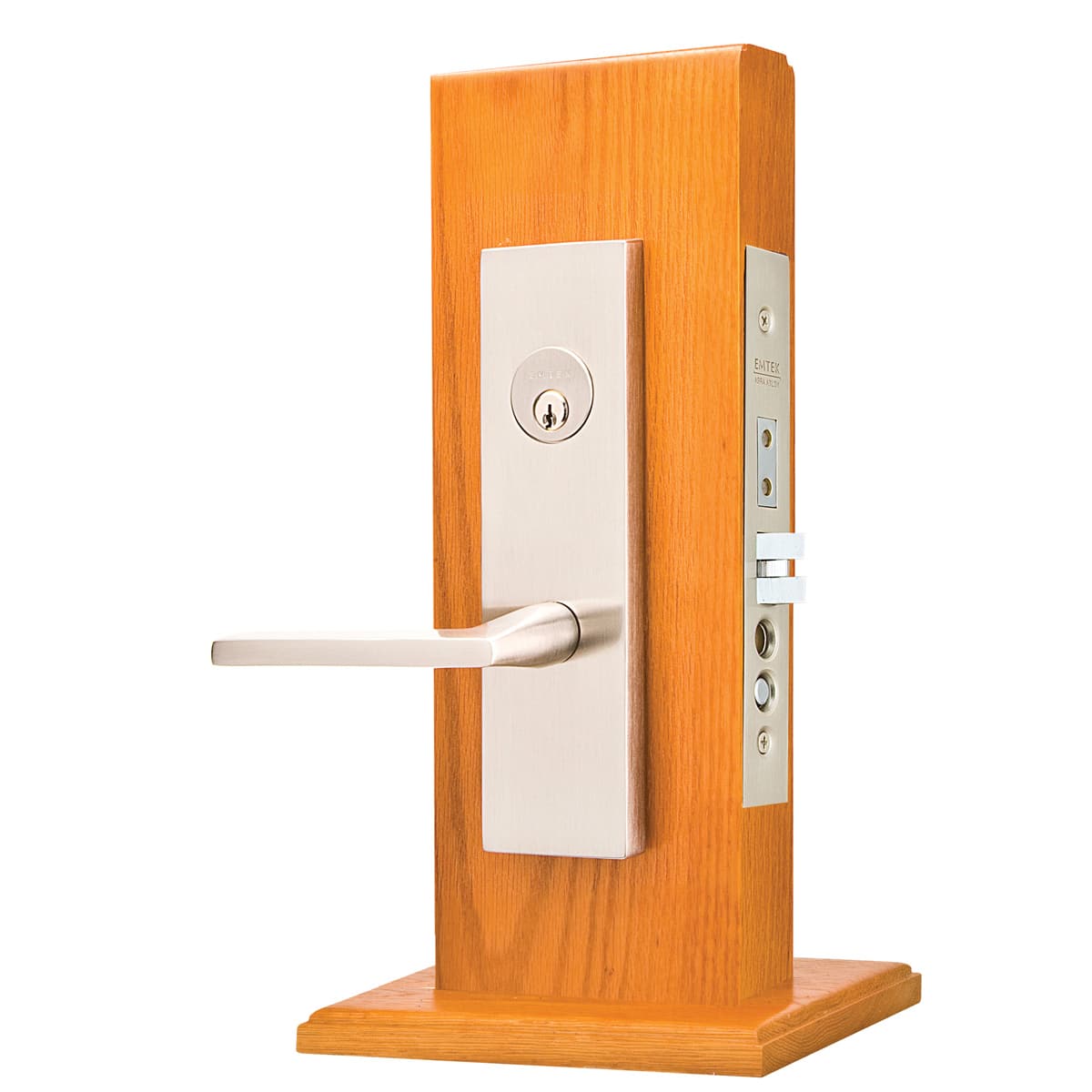 Emtek 3145us3nl Unlacquered Brass Mormont Brass Modern Dummy Mortise Lockset Handlesets Com