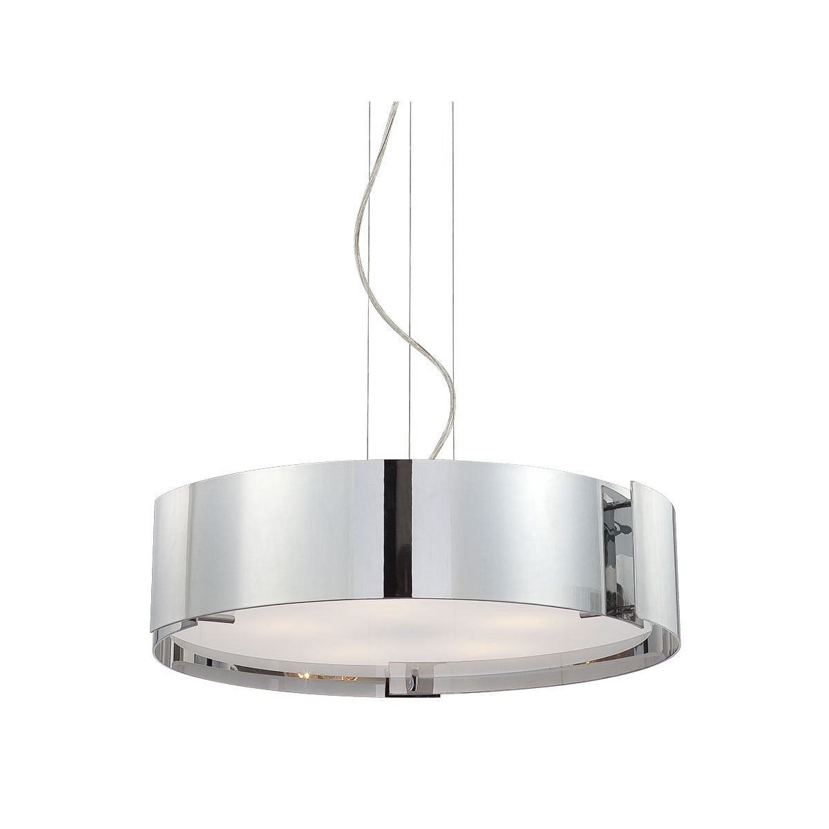 Eurofase Lighting 12531 042 Chrome Frosted White Glass Dervish 5 Light 22 Wide Pendant Lightingshowplace Com