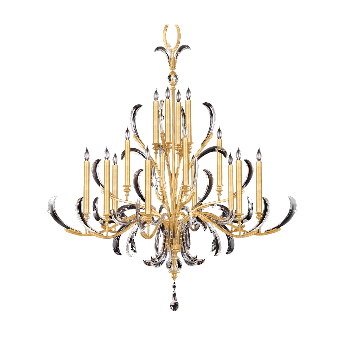 Fine Art Handcrafted Lighting 739640-SF4 Silver Leaf Beveled Arcs 16 Light  58