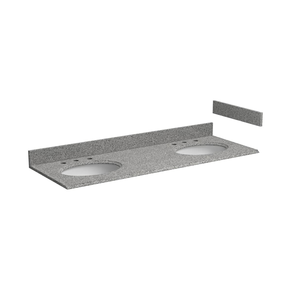 Foremost Hg61228rg Rushmore Grey 61 Granite Vanity Top With Backsplash And Sidesplash Sinks Included Faucet Com