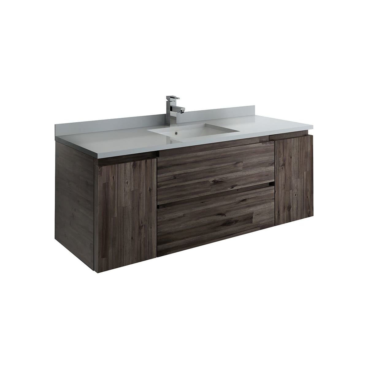 Fresca Fcb31 123012aca Acacia Wood Stella 53 Single Wall Mounted Wood Vanity Cabinet Only Less Vanity Top Faucet Com