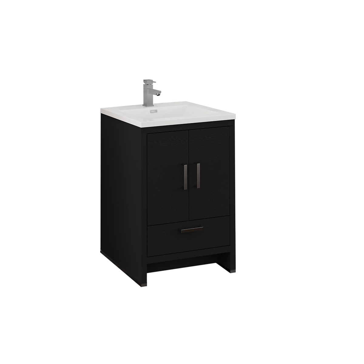 Fresca Fcb9424dgo I Dark Gray Oak Senza 24 Free Standing Single Basin Vanity Set With Mdf Cabinet And Acrylic Vanity Top Faucet Com