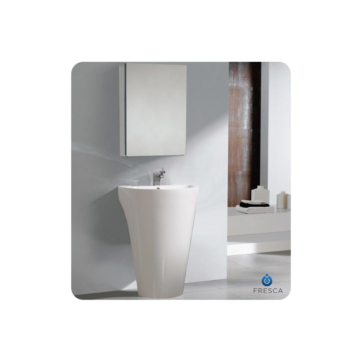 Fresca Fvn5023wh White Parma 24 Acrylic Vanity With Rectangular