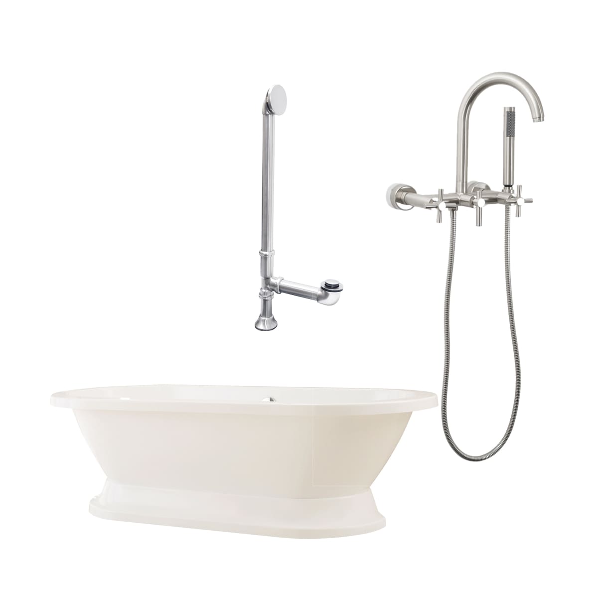 Giagni Lc1 C Bn White Brushed Nickel Capri 67 Free Standing