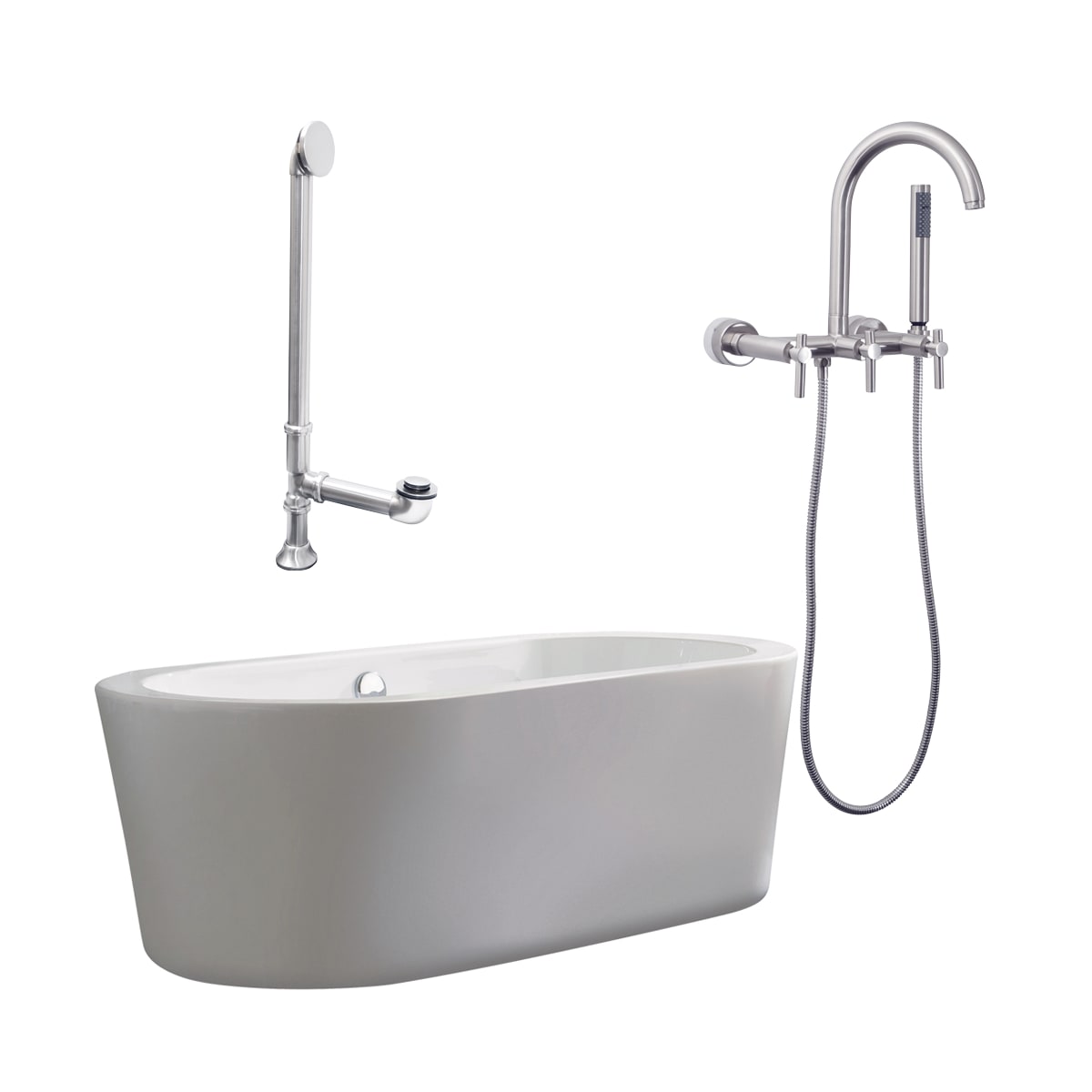 Giagni Lv1 Pc White Polished Chrome Ventura 67 Free Standing