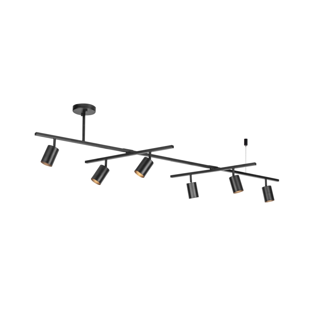 Globe Electric 59829 West 64 6 Light Track Lighting Matte Black Center Swivel Bars