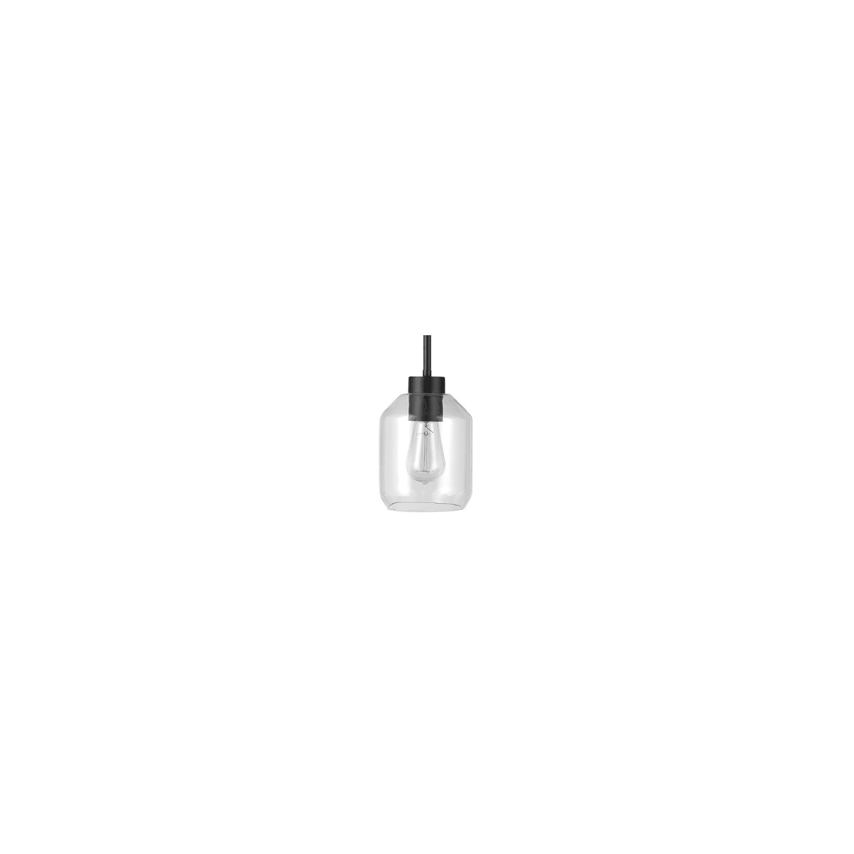 Clear Glass Shade Matte Black Globe Electric 60331 Middleton 1 Pendant Lighting 