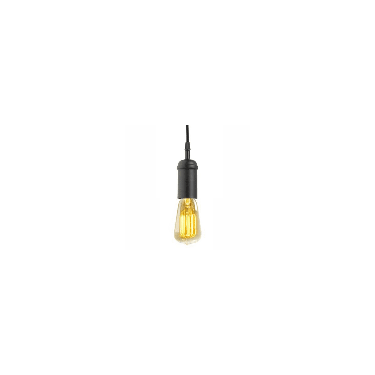 Globe Electric 64906 Black with Black Rope Vintage 1 Light Hanging Pendant with Black Woven Fabric Wrapped Cord LightingDirect
