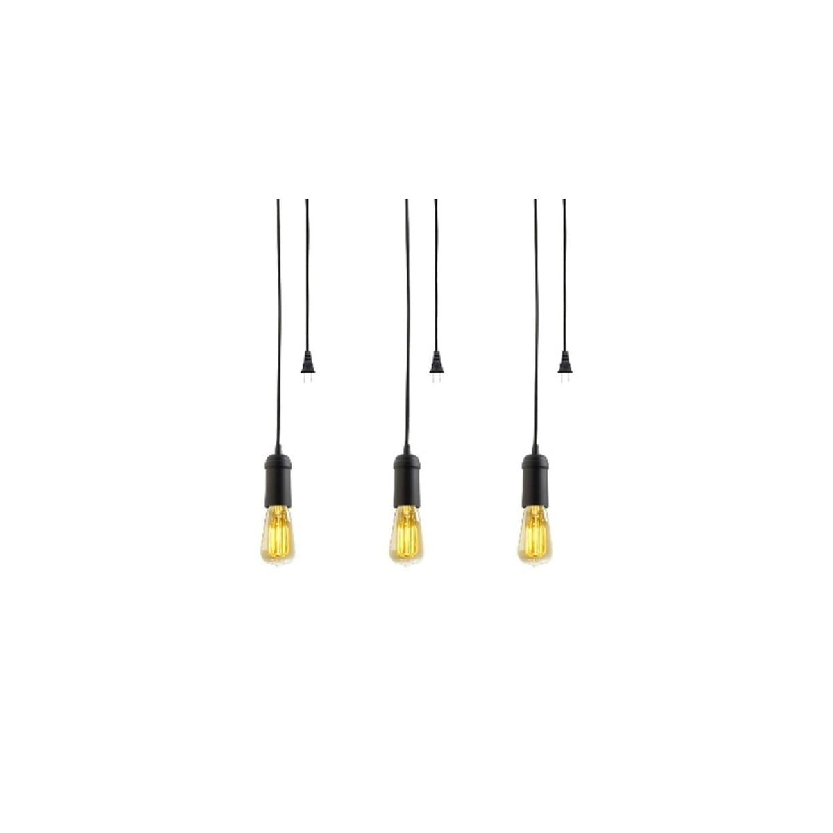 Globe Electric 65208 Black Vintage Single Light Plug in Pendant