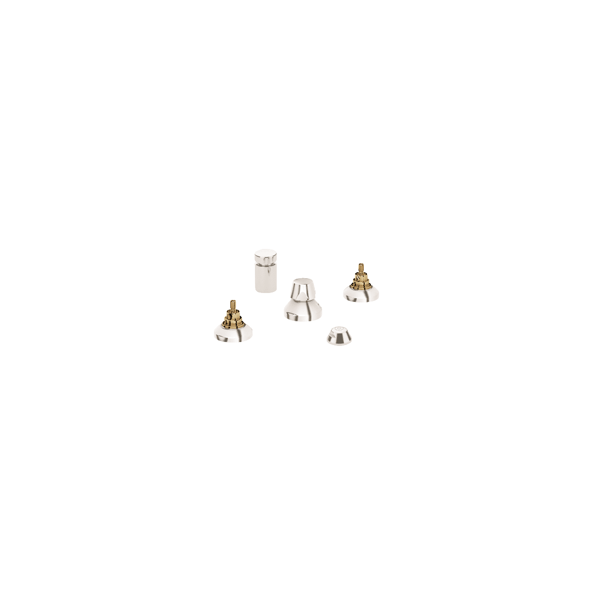 Grohe 24015en0 Brushed Nickel Double Handle Wideset Bidet Faucet