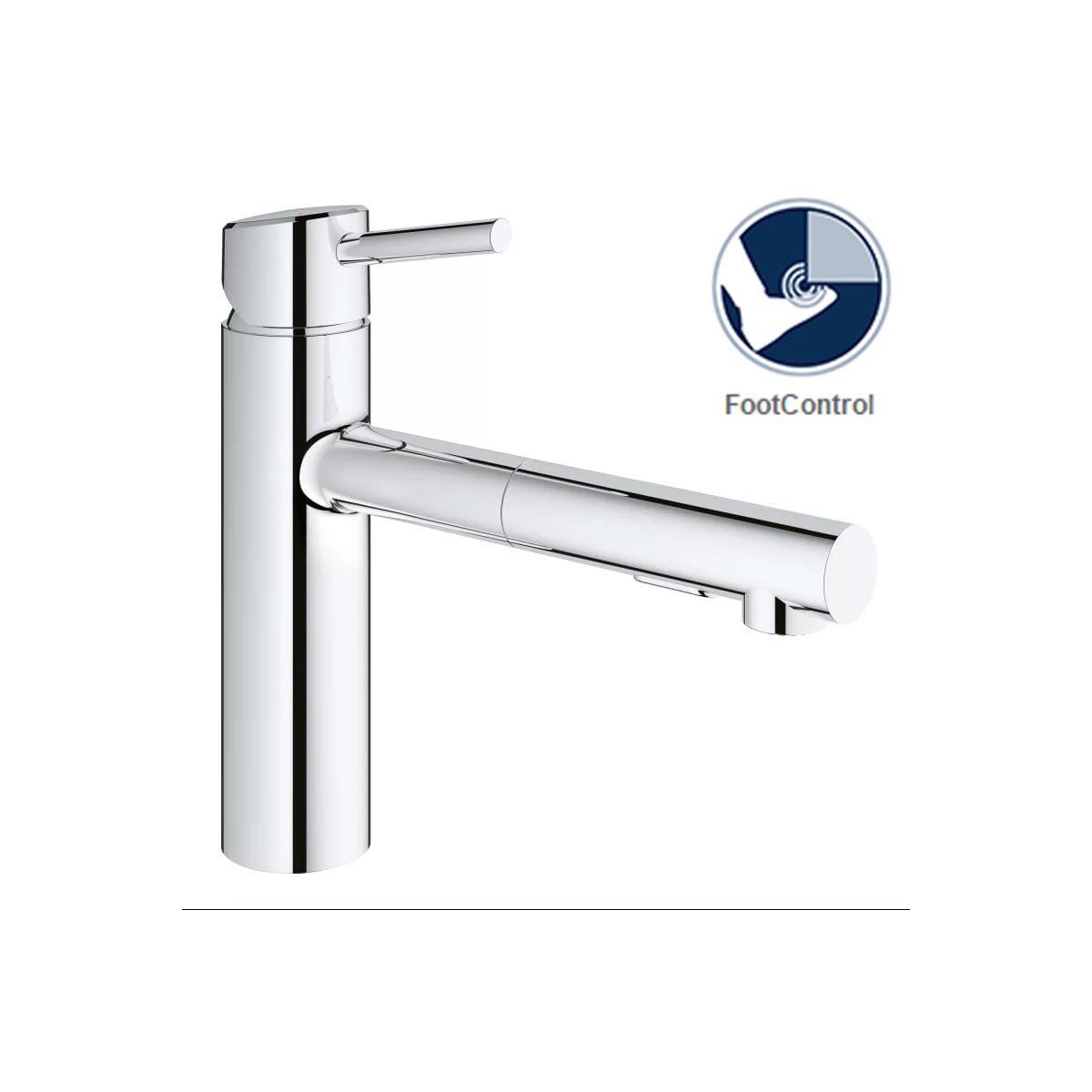 Grohe 31453001fc Starlight Chrome Concetto Pull Out Kitchen Faucet