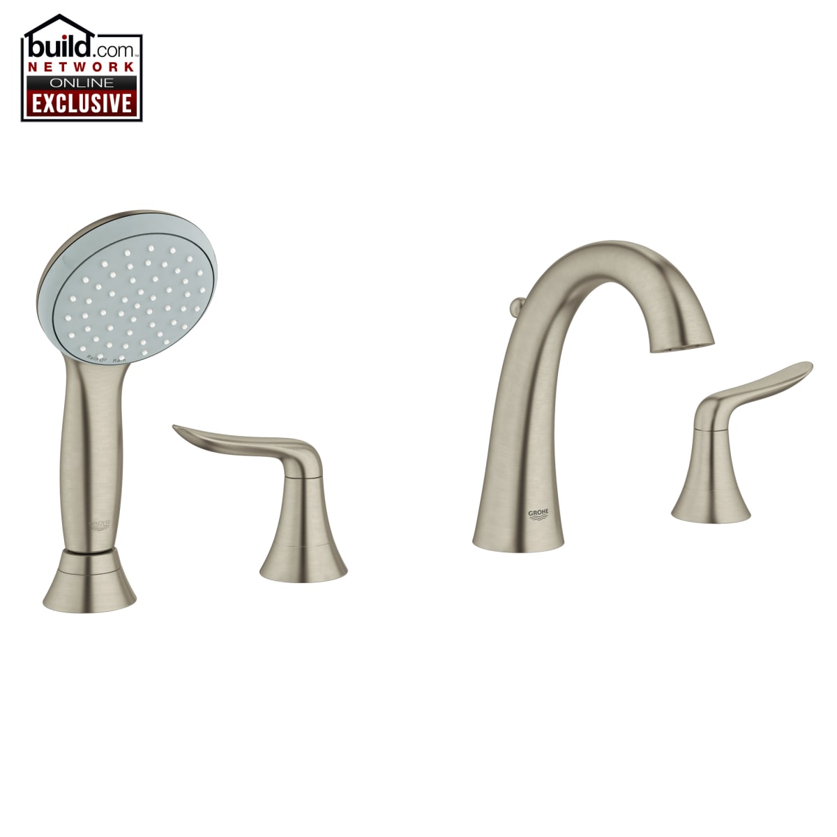 Grohe 25164en1 Brushed Nickel Agira Deck Mounted Roman Tub Filler