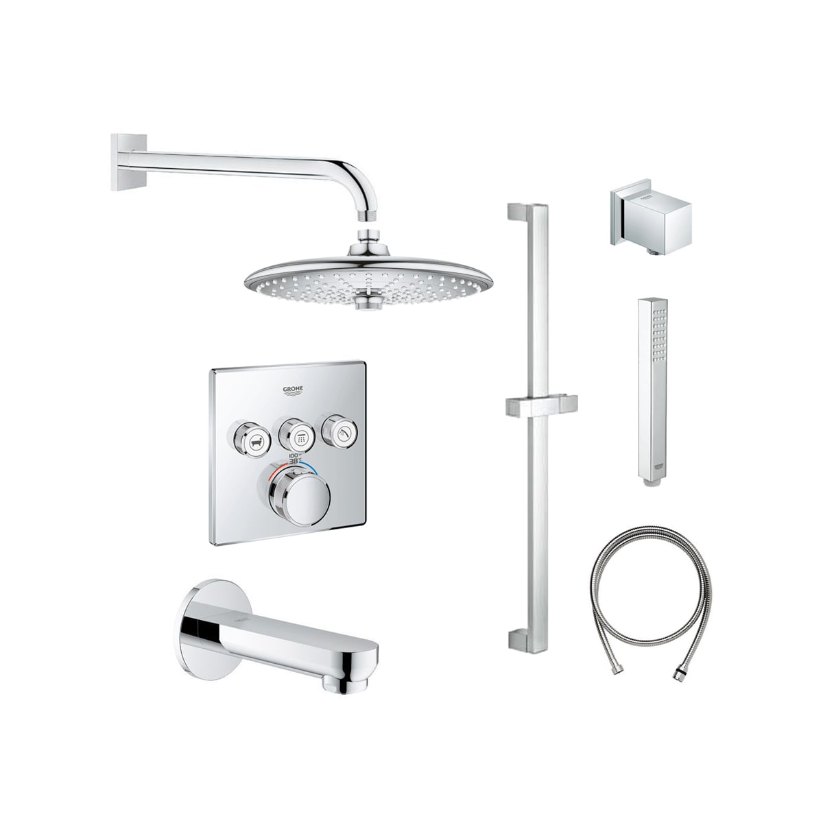 Grohe GSS-Grohtherm-SQ-08-00A Starlight Chrome SmartControl