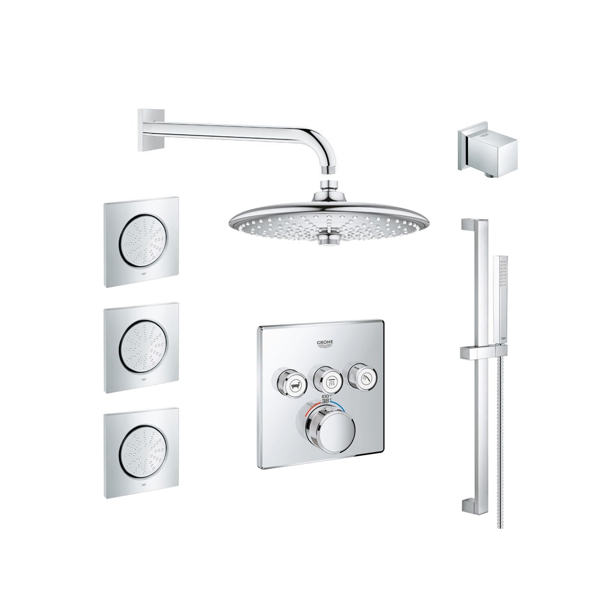 Grohe Gss Grohtherm Sq 10 Ls0 Moon White Starlight Chrome