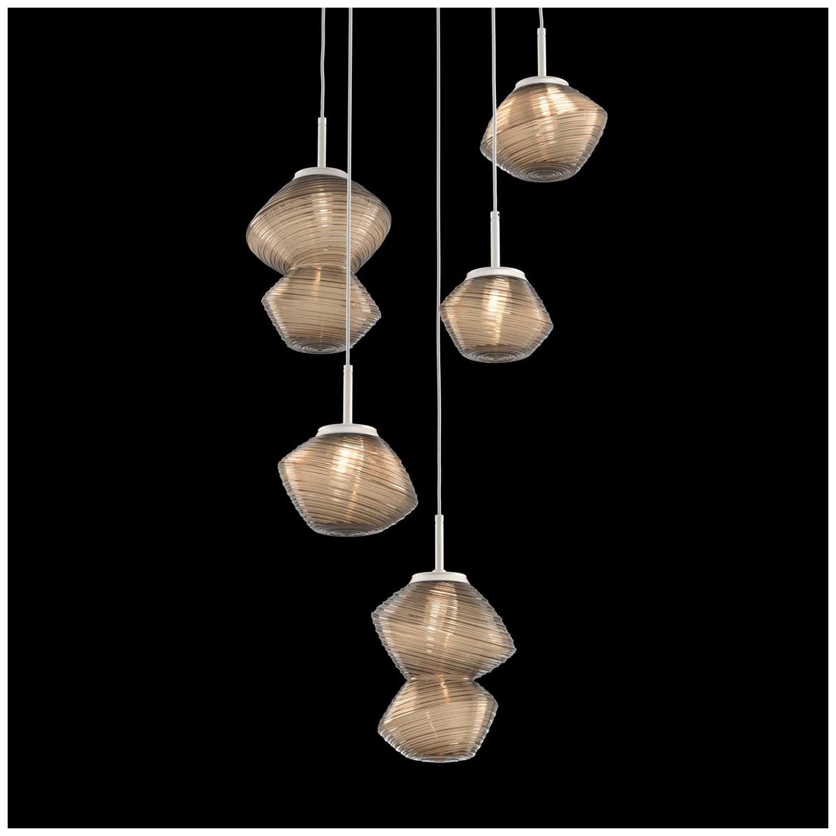 Hammerton Studio CHB0089-05-NB-A-C01-L3 Novel Brass / Amber Mesa 5 Light  23