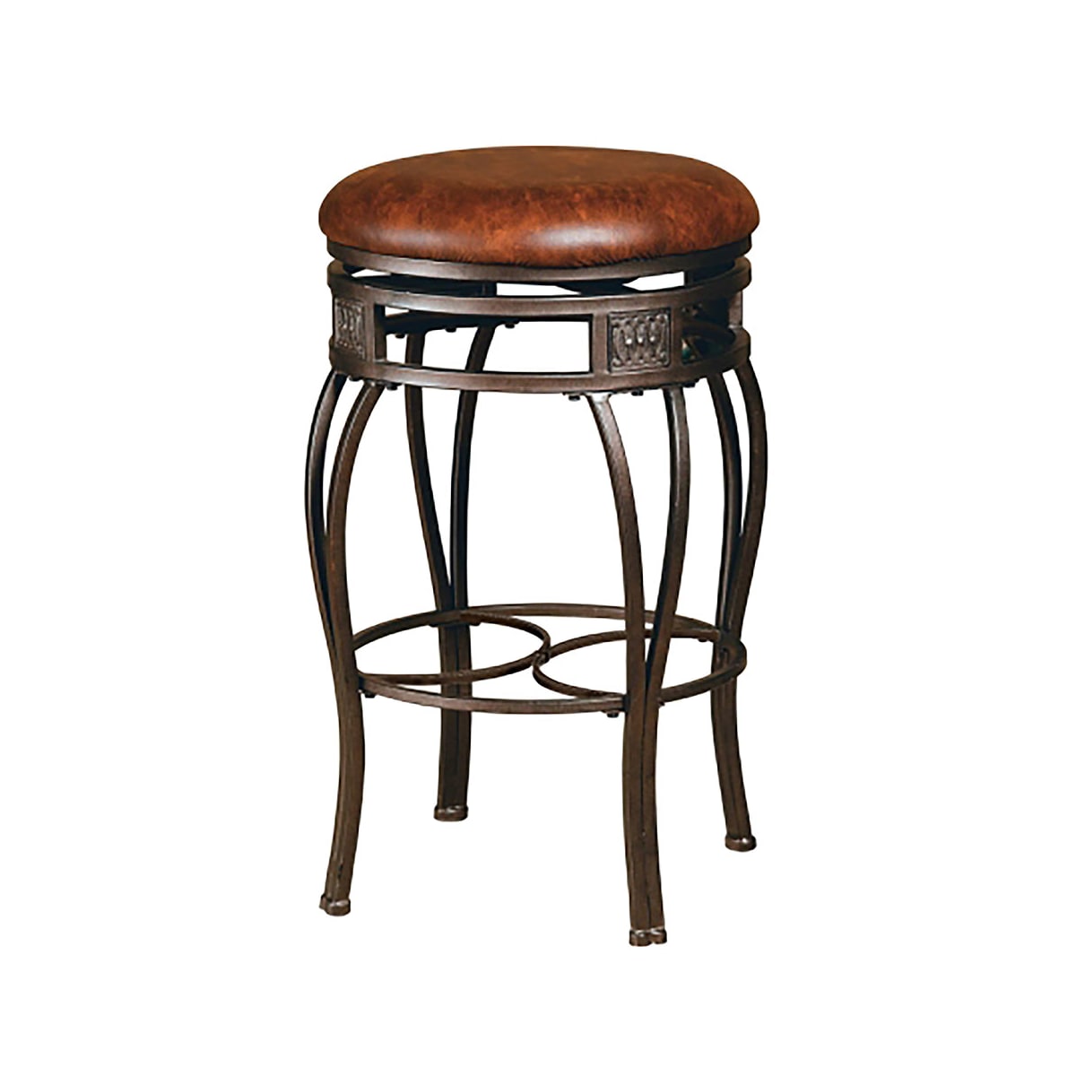 Hilale Furniture Stools Indoor 4361 831h Montello 18 Inch Wide Metal Bar Stool With Vinyl Upholstered Seat