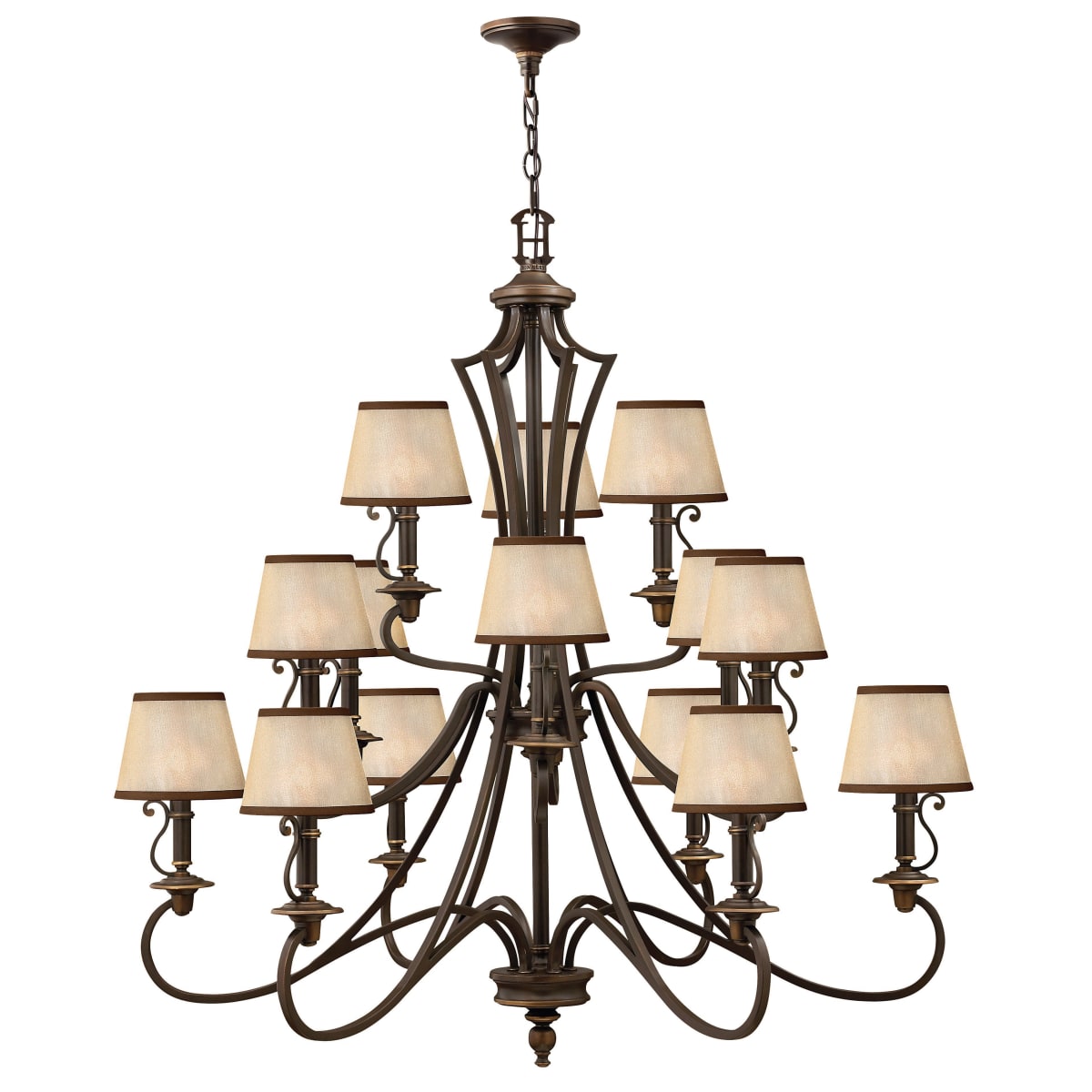Hinkley Lighting 4249ob Olde Bronze Plymouth 15 Light 3 Tier Hinkley Lighting 4249ob Olde Bronze