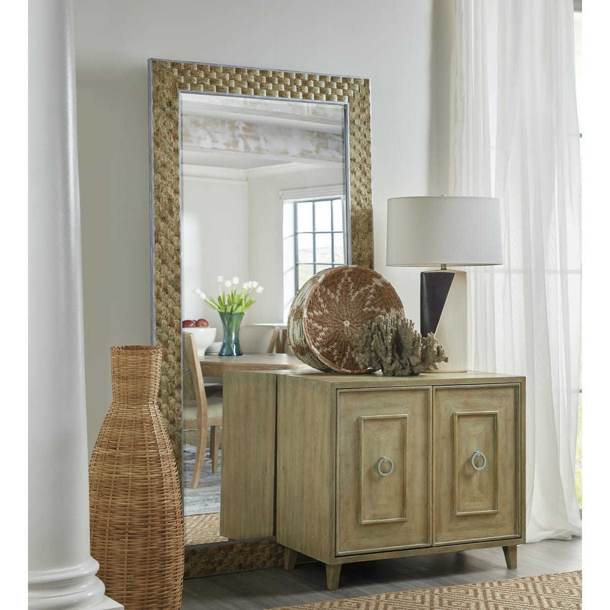 Hooker Furniture 6015 50004 80 Driftwood 42 W x 84 H Rectangular Framed Bathroom Mirror LightingDirect