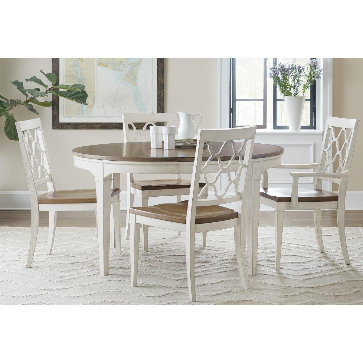Hooker furniture round online glass dining table
