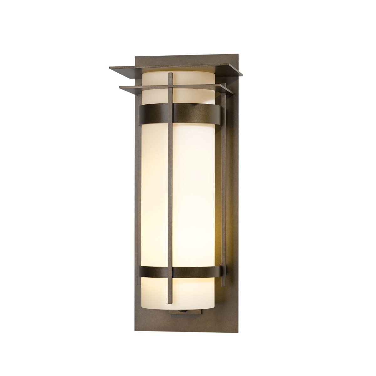 Hubbardton Forge 305995 Skt 75 Gg0240 Coastal Bronze Opal Banded Single Light 26 Tall Outdoor Wall Sconce High Wattage Lightingshowplace Com