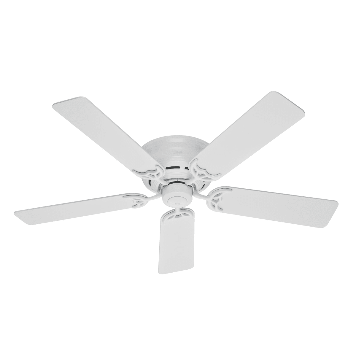 Hunter 20803 White Low Profile Iii 52 5 Blade Flush Mount Ceiling