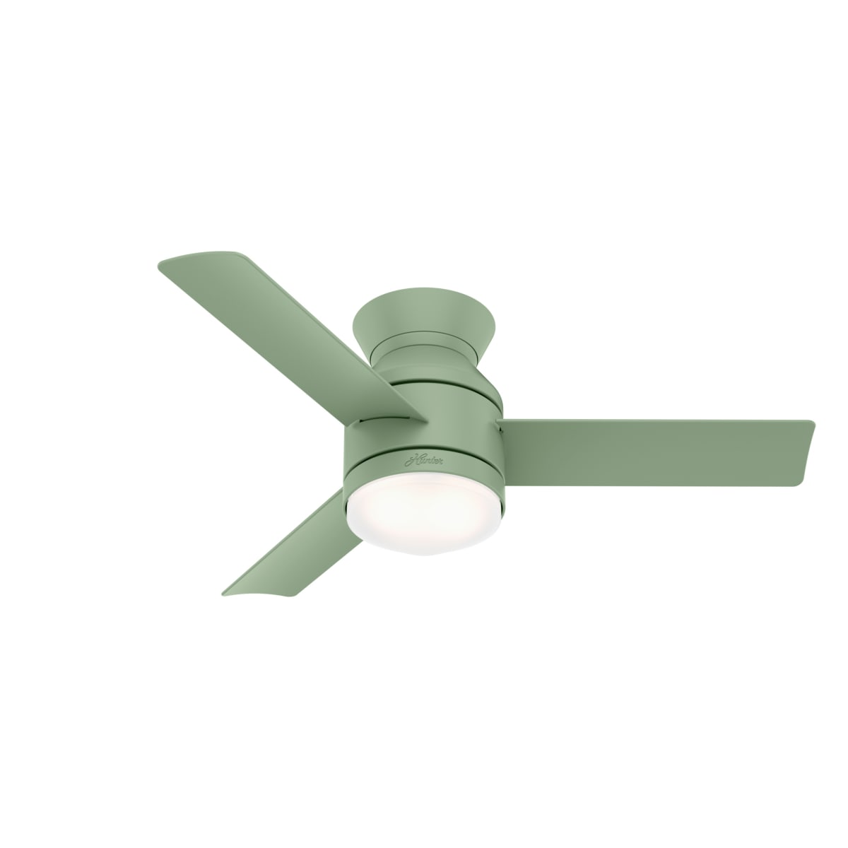 Hunter 50019 Dusty Green Dublin 44 3 Blade Led Indoor Ceiling Fan With Remote Control Faucet Com