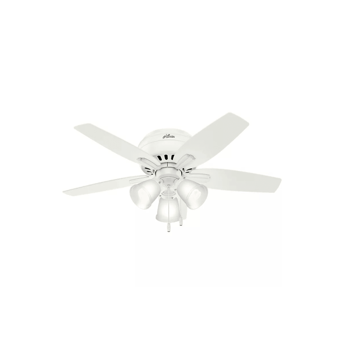 Hunter 51077 Fresh White Newsom 42 5 Blade Ceiling Fan With Light Hunter 51077 Newsom 42 5 Blade Ceiling Fan With Light