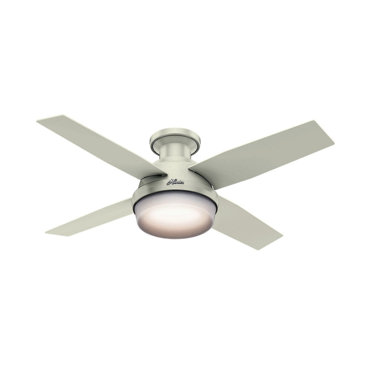 44 Dempsey Low Profile 4 Blade Ceiling Fan With Remote Hunter 59244 Fresh White Dempsey 44 4 Blade Led Indoor Ceiling Fan
